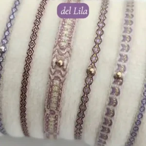Set de Pulseras Artesanales de Hilo, Paleta Lila y Morado