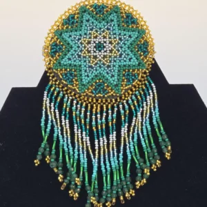 Atrapasueños chakiras verde dorado blanco