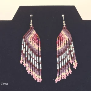 Aretes chakiras rosa plateado